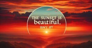 The sunset is beautiful isn't it: Eternal Beauty